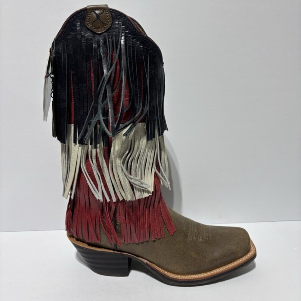 Twisted X Women’s Ruff Stock 13” Fringe Western Boots, Size 7.5 M